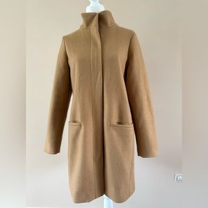 tan zip up coat